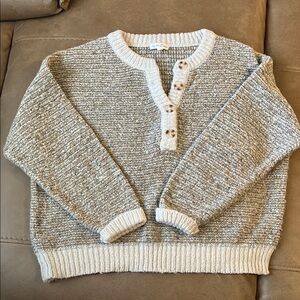 Women's Beige Sweater with Button Detail